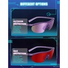 image:imageTIJN Wraparound Blue Light Blocking Glasses Men Women for Computer Gaming  Ultralight TR90 frame Dual AR coatings Red orange lens block 99 blue green light for night screen use and better sleep07holo Violet