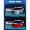 image:imageTIJN Wraparound Blue Light Blocking Glasses Men Women for Computer Gaming  Ultralight TR90 frame Dual AR coatings Red orange lens block 99 blue green light for night screen use and better sleep03chrome Flux