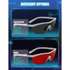 image:imageTIJN Wraparound Blue Light Blocking Glasses Men Women for Computer Gaming  Ultralight TR90 frame Dual AR coatings Red orange lens block 99 blue green light for night screen use and better sleep06ion White