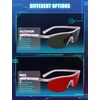image:imageTIJN Wraparound Blue Light Blocking Glasses Men Women for Computer Gaming  Ultralight TR90 frame Dual AR coatings Red orange lens block 99 blue green light for night screen use and better sleep08haze Blush