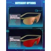 image:imageTIJN Wraparound Blue Light Blocking Glasses Men Women for Computer Gaming  Ultralight TR90 frame Dual AR coatings Red orange lens block 99 blue green light for night screen use and better sleep09bionic Green