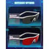 image:imageTIJN Wraparound Blue Light Blocking Glasses Men Women for Computer Gaming  Ultralight TR90 frame Dual AR coatings Red orange lens block 99 blue green light for night screen use and better sleep01ion White
