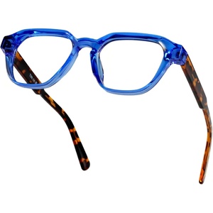 image:imageTIJN Blue Light Blocking Glasses Clear Lens Preppy Frame for Computer Use  Lightweight TR90 square frame designed for women and men ideal for computer work studying gaming and everyday screen timeCrystal Blue  Tortoise Shell