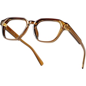 image:imageTIJN Blue Light Blocking Glasses Clear Lens Preppy Frame for Computer Use  Lightweight TR90 square frame designed for women and men ideal for computer work studying gaming and everyday screen timeSmoked Tea