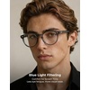 image:imageTIJN Blue Light Blocking Glasses Men Women Vintage Thick Round Rim Frame Eyeglasses19 Upgraded Clear Lens  Crystal Grey