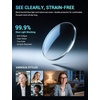 image:imageTIJN Blue Light Blocking Glasses Men Women Vintage Thick Round Rim Frame Eyeglasses19 Upgraded Clear Lens  Crystal Grey