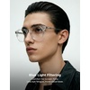 image:imageTIJN Blue Light Blocking Glasses Men Women Vintage Thick Round Rim Frame Eyeglasses23 Upgraded Clear Lens  Transparent