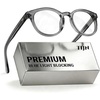 image:imageTIJN Blue Light Blocking Glasses Men Women Vintage Thick Round Rim Frame Eyeglasses19 Upgraded Clear Lens  Crystal Grey