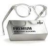 image:imageTIJN Blue Light Blocking Glasses Men Women Vintage Thick Round Rim Frame Eyeglasses23 Upgraded Clear Lens  Transparent